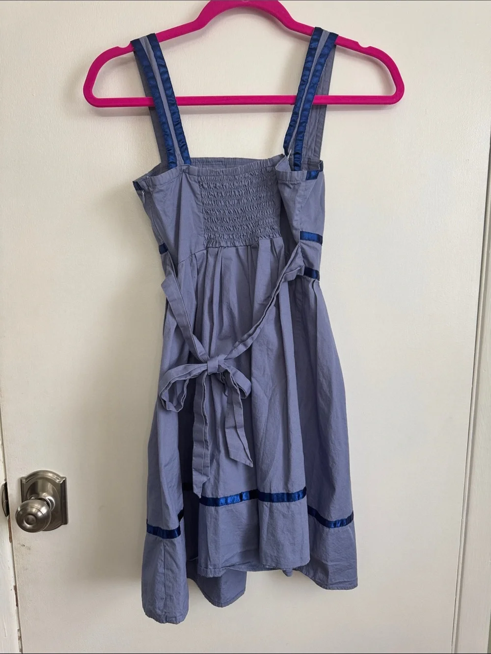 silence + noise Blue Patchwork Strap Dress